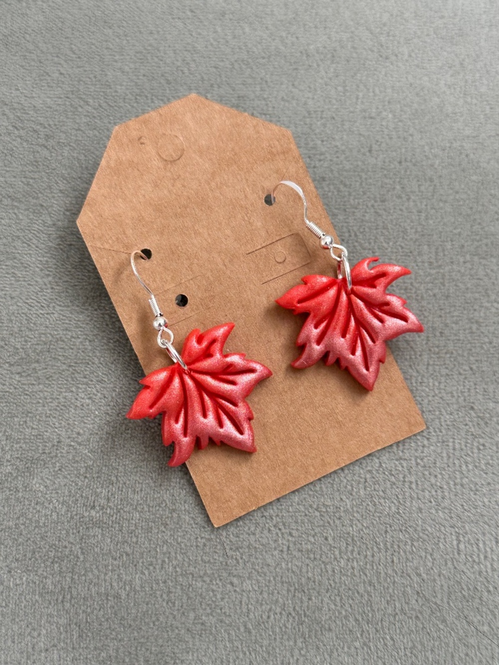 Maple Leaf Polymer Clay Earrings – Handmade Fall, Lightweight & Hypoallergenic